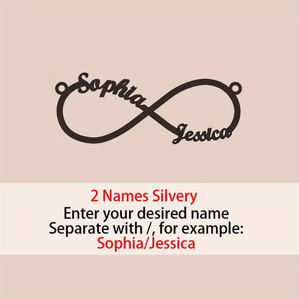 Custom Personalized 18K Plated Name Infinite Necklace for Women